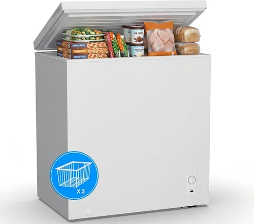 Miniatura 9 de Congelador de pecho de 7.0 pies cúbicos, pequeño y compacto con 7 termostatos ajustables, 2 cestas extraíbles, ahorro de energía, mini congelador