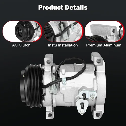 Miniatura 3 de cciyu Compresor de aire acondicionado apto para Cadillac DeVille 4.6L 2000-2005 AC Pump AC Compresor con embrague 2012-2013 para Chevrolet Silverado
