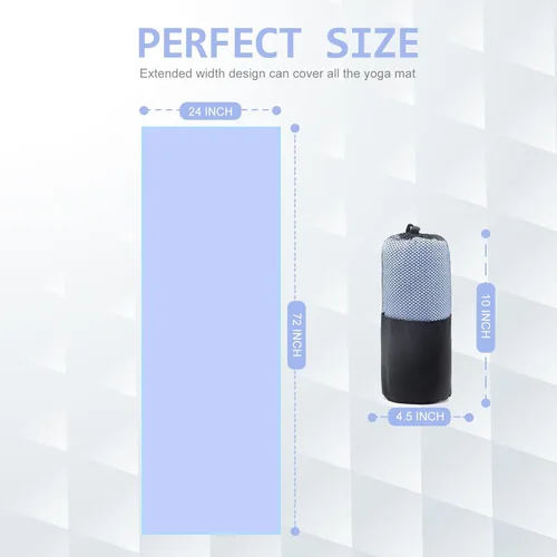 Miniatura 7 de Eunzel Paquete de 2 toallas de yoga caliente, toalla antideslizante para esterilla de yoga con puntos de agarre Stickyfiber toalla absorbente
