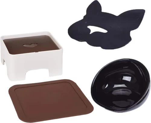 Miniatura 3 de Bulldog Bowl - Tazón de cerámica para perros – Plato para perros y gatos, cuenco de boca ancha para perros y mascotas, comedero inclinado estéril