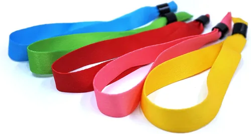 Paquete variado de pulseras de tela, azul, rosa, rojo, verde, amarillo, paquete de 500 pulseras de tela para eventos MyZone Printing