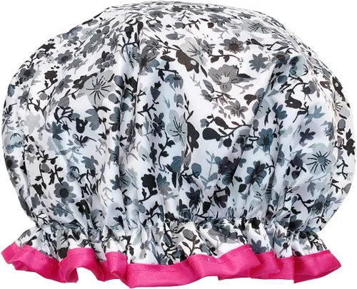 Miniatura 13 de allydrew Gorros de ducha impermeables reutilizables para cabello largo, cerezas