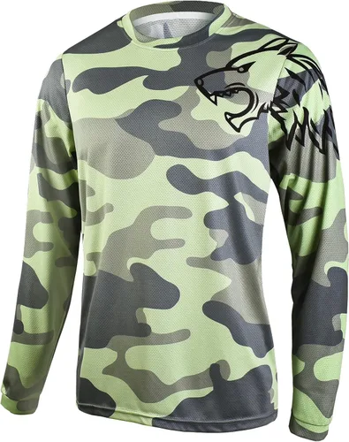 Camisetas de ciclismo de montaña para hombre, manga larga, MTB Off-Road Motocross Jersey de secado rápido y absorbe la humedad