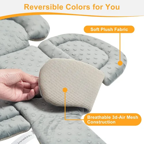 Miniatura 6 de Innokids 2 en 1 - Inserto reversible para asiento de automóvil para recién nacido (beige/gris)