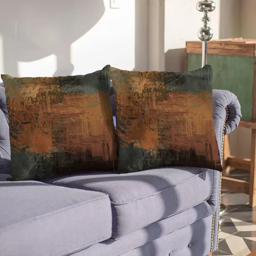 Miniatura 3 de Juego de 2 fundas de almohada, arte abstracto de 16 x 16 pulgadas, decoración del hogar, fundas de almohada cuadradas decorativas para sofá