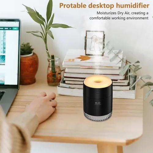 Miniatura 14 de Mini humidificador portátil, apagado automático, 2 modos de niebla, silencioso, pequeños humidificadores para dormitorio, viajes, oficina, Rosa