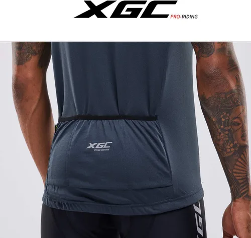 Miniatura 6 de XGC - Maillot de ciclismo de manga corta para hombre con tejido transpirable de secado rápido