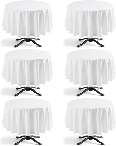 Miniatura 12 de Niuara Mantel de Mesa Rectangular Negro - Paquete de 6, 60" × 84" Mantel de Tela Lavable para Mesas de 5 Pies, Resistente a las Arrugas y a Prueba