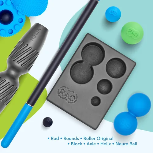 Miniatura 5 de RAD Juego completo de liberación miofascial y recuperación muscular, incluye rodillos de espuma para ejercicio, bloque de yoga multiusos, bolas