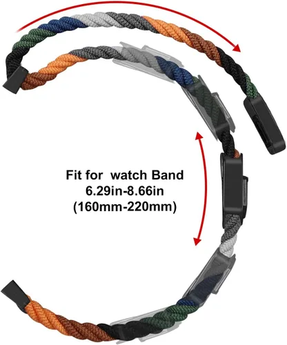 Miniatura 8 de Compatible con Galaxy Watch 1.811 in/Galaxy Watch 3 1.772 in/Gear S3 Frontier Classic Band Nylon trenzado elástico elástico Solo Loop Correa