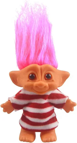 Miniatura 9 de Muñecas vintage Troll cromáticas adorables para colecciones, proyectos escolares, artes y manualidades, recuerdos de fiesta, 7.5 pulgadas de alto