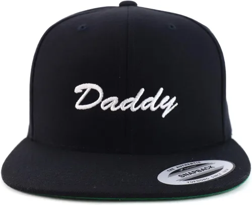 Miniatura 2 de Trendy Apparel Shop Flexfit Daddy Script Font Bordado Estructurado Flatbill Snapback Cap