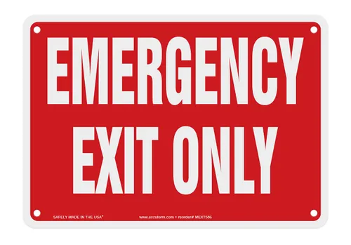 Miniatura 5 de Accuform Señal de seguridad "Solo salida de emergencia", Accu-Shield™, 7 x 10 pulgadas (MEXT586XP)