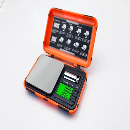 Miniatura 2 de Báscula digital de bolsillo de precisión de 7.05 oz/0.00 oz con pesos Cal de 1.76 oz, pantalla LCD, escala digital de gramos y onzas, mini báscula