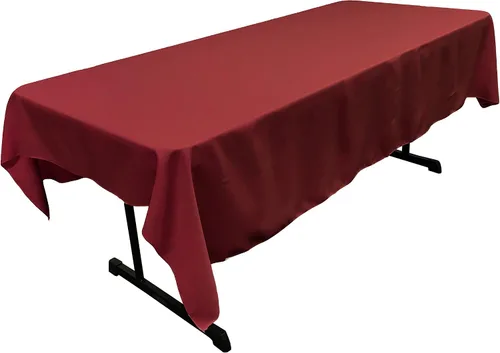 Miniatura 252 de LA Linen Mantel rectangular lavable de popelín de poliéster, resistente a las manchas y a las arrugas, cubierta de mesa 60x84, mantel de tela