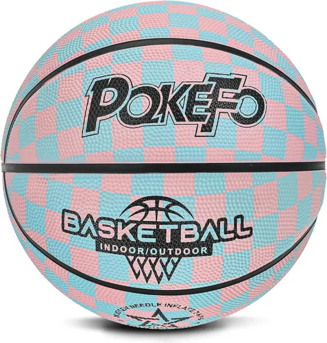 Miniatura 2 de Baloncesto para niños y jóvenes tamaño 5 (27.5") de goma premium para interiores y exteriores para niños y niñas, impermeable para juegos en el Azul