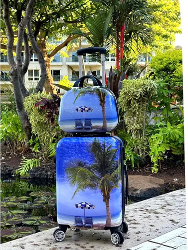 Miniatura 11 de World Traveler Palm Tree Hardside - Juego de equipaje giratorio de 2 piezas, tamaño único, Palm Tree, Juego de equipaje giratorio de mano de 2