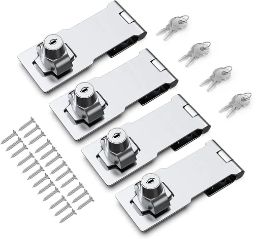 Miniatura 13 de Cerradura de cerrojo con llave de 2.5 pulgadas para armarios y puertas pequeñas, diseño de perilla giratoria, aleación de zinc resistente con hierro