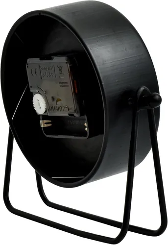 Miniatura 7 de EMAX HOME Reloj de escritorio y estante negro pequeño, 5.9 x 6.9 pulgadas, retro, elegante, reloj de mesa con cubierta de cristal, silencioso sin