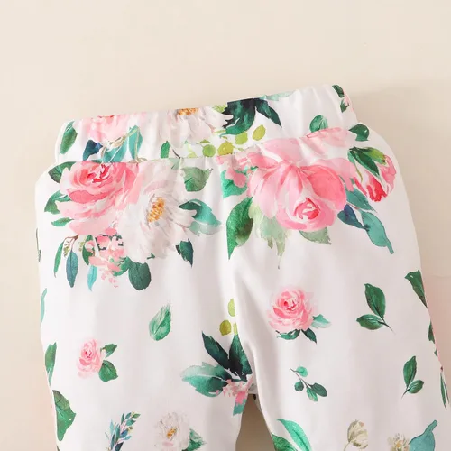 Miniatura 6 de Renotemy Conjunto de ropa para bebé recién nacido, mameluco con volantes y pantalones florales lindos para niñas pequeñas