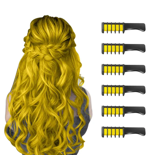 Miniatura 20 de MSDADA Nuevo peine de tiza para el cabello, tinte temporal para niñas y niños con cabello de color claro, tiza lavable para niñas de 4, 5, 6, 7, 8