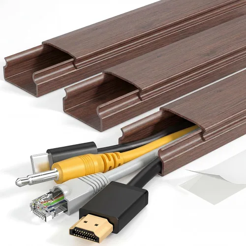 Miniatura 12 de Yecaye Ocultador de Cables de TV, 42 Pulgadas Ocultador de Cables Grande Beige, Cubiertas de Cables para 4 Cables, Ocultadores de Cables para TV