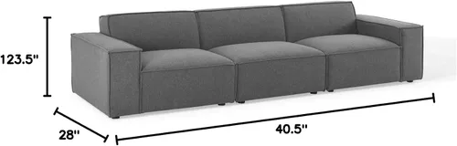 Miniatura 2 de Modway EEI-4112-CHA Restore - Sofá seccional de 3 piezas, color carbón
