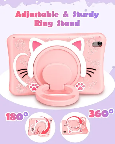 Miniatura 4 de Wazzasoft para iPad A16 Funda/Funda de 10ª Generación - Funda de Tablet de Silicona Suave para iPad 11 11 Pulgadas/10 10.9 Pulgadas Funda para Rosa
