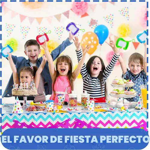Miniatura 5 de Bedwina Mini Pizarra Magnética de Dibujo para Niños - (Paquete de 6) Tableros de Dibujo con Clip para Llavero de Mochila, Bloc Borrable