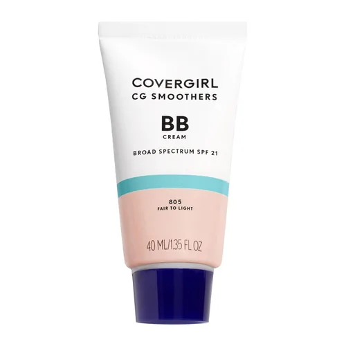 COVERGIRL Smoothers - Crema BB ligera, Fair to Light 805, 1.35 onzas (el embalaje puede variar) Ligero Hidratante 10 en 1 Potenciador de la piel con