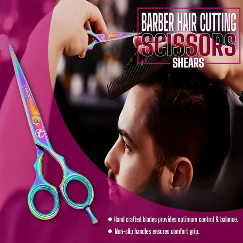 Miniatura 5 de Tijeras de corte de pelo Tycon profesionales de 6.5 pulgadas, acero inoxidable japonés, tijeras de peluquero con filo de afeitar de 2.7 pulgadas