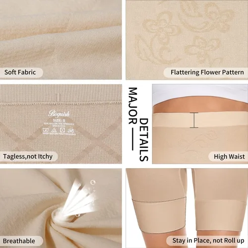 Miniatura 5 de Ropa interior de maternidad sobre el vientre, cintura alta para mujer, a medio muslo para embarazo, sin costuras, pantalones cortos para debajo