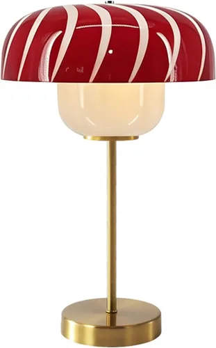 Miniatura 17 de Globe - Lámpara de mesa de noche, moderna lámpara de mesa de noche de cristal de mediados de siglo, lámpara de escritorio dorada para dormitorio, 1