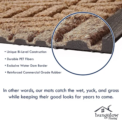 Miniatura 6 de Bungalow Flooring Waterhog - Tapete para puerta, de 3 x 5 pies, fabricado en Estados Unidos, duradero y decorativo, antideslizante
