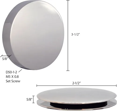 Miniatura 8 de Westbrass D50RE-62 - Moldura de repuesto para ensamblajes de desagüe de baño de accionamiento por cable, se adapta a apertura de 1-1/2 pulgadas