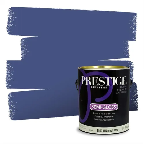 Pintura Exterior + imprimación PRESTIGE, todo-en-uno, 1 galón, semi-brillo, color comparable al Valspar* Classic Royal Blue* VS220-Classic Royal Blue
