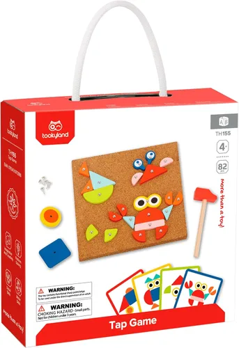 Miniatura 10 de TOOKYLAND Juego de clavos de madera - 82 piezas de martillo y clavos golpeando juguete, a partir de 4 años