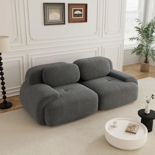 Miniatura 41 de Sofás modulares sin hueso de 152.8 pulgadas para sala de estar, sofá modular con diván en forma de L, cómodo asiento profundo tapizado de tela