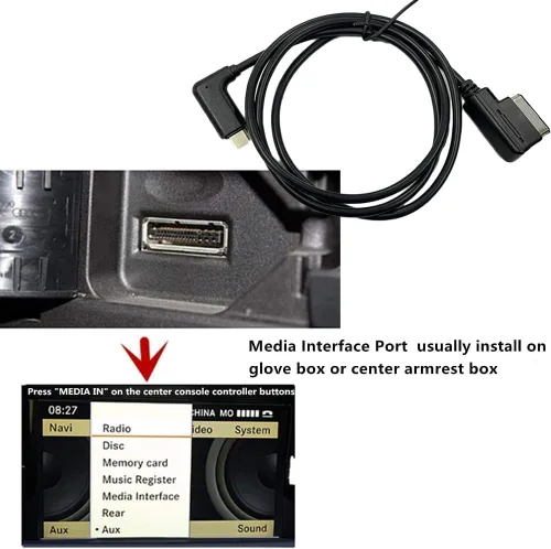 Miniatura 3 de Adaptador auxiliar MDI tipo C, interfaz de audio de música 2 en 1 compatible con Mercedes Benz para 17 16 Pro Max Air 15 Pro Max 15 Plus Android
