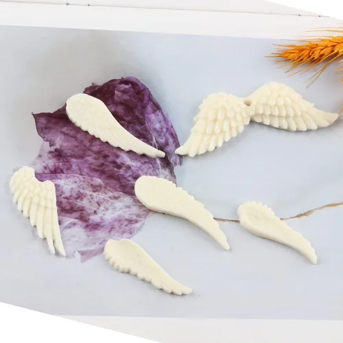 Miniatura 7 de Mujiang Juego de 4 moldes de silicona con alas de ángel para decoración de pasteles, chocolate y caramelo, resina Estilo a