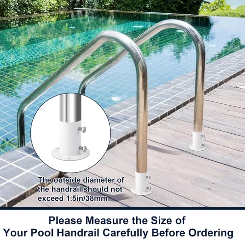 Miniatura 4 de 2 bridas de cubierta de piscina, bridas de escalera de piscina de acero inoxidable, bridas de cubierta de escalera de piscina, brida de varilla