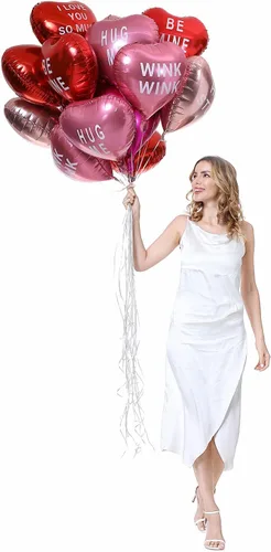 Miniatura 9 de 18 globos de corazón de aluminio de 18 pulgadas con letras de mylar, globos de corazón para el día de San Valentín, proponer matrimonio, boda