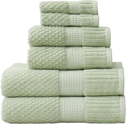 Miniatura 61 de NY Loft Juego de 4 toallas de baño 100% algodón, supersuaves y absorbentes, de secado rápido, 30 x 52 pulgadas, algodón texturizado y duradero