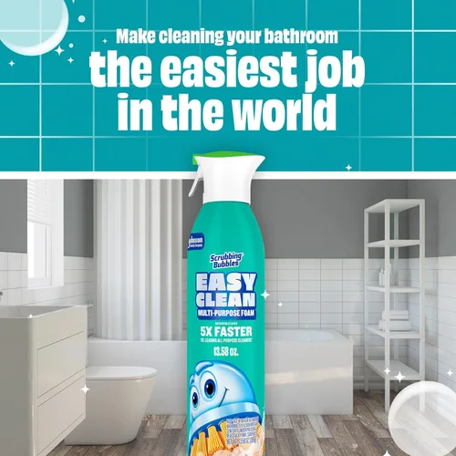 Miniatura 6 de Limpiador multiusos de baño con espuma fácil de limpiar Scrubbing Bubbles, botella de spray continuo, espuma de acción rápida, 13.58 onzas