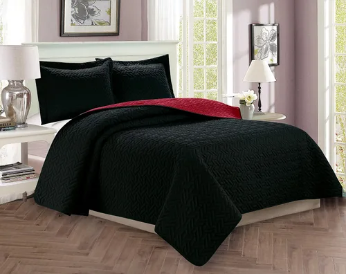Elegant Comfort Juego de colcha de lujo de 3 piezas, diseño majestuoso, acolchado con fundas de almohada, peso pesado para todas las estaciones,