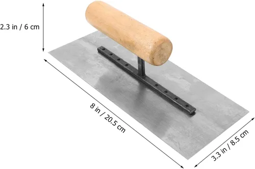 Miniatura 6 de Housoutil Paleta de mano resistente Paleta de hormigón Mango de madera Herramientas de albañilería para yeso