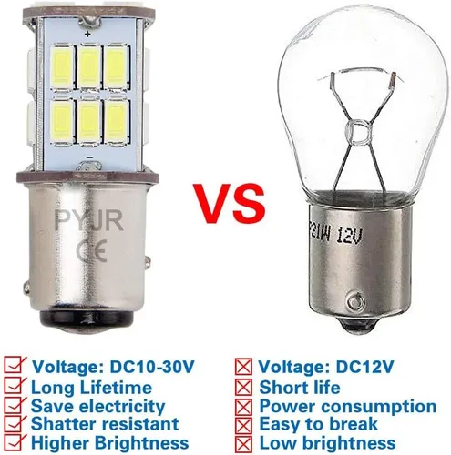 Miniatura 3 de Bombilla LED 1157 blanca, bombilla LED Bay15d 12V 5W, DC10-30V 6000K 800 lm para luz de cola/freno, luz de respaldo, para coche, RV, remolque