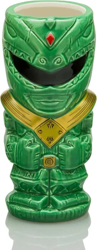 Geeki Tikis Power Rangers Green Ranger - Taza de cerámica de 16 onzas | Vasos de cóctel, taza de cerveza para licor, bebidas, bebidas de pub, vasos