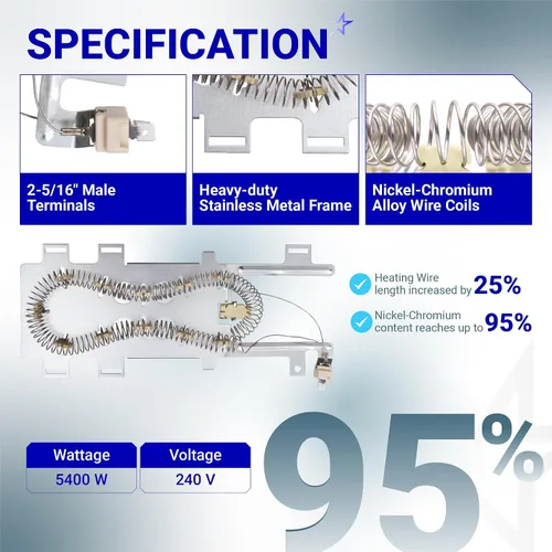 Miniatura 3 de [Actualizado] WP8544771 Kit de elementos calefactores para secadora, corte térmico 279816, fusible térmico 279973 3392519 para Kenmore, Whirlpool