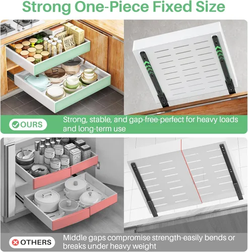 Miniatura 7 de Organizador de Gabinete Extraíble, 21" de Profundidad, 20" de Ancho, Cajones Deslizables de Extensión Completa y Servicio Pesado Fijados con Blanco
